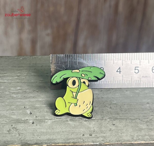 Pin frosch mit Blatt