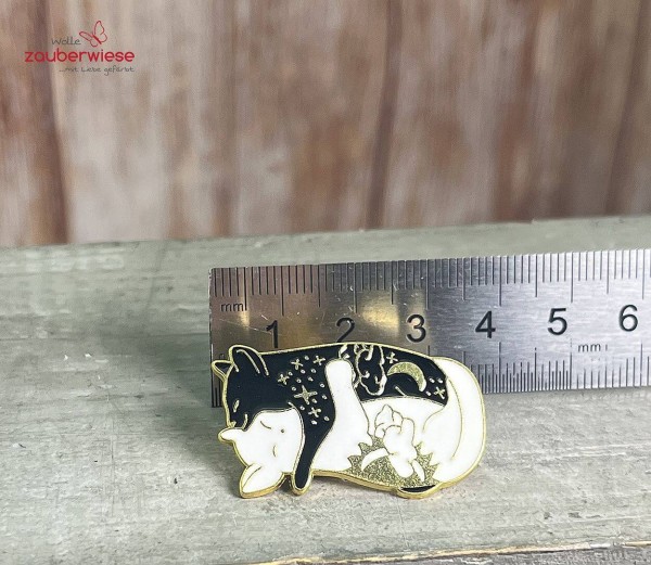 Pin Katze Schwarz/Weiß